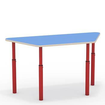 Стол трапециевидный, регулируемый с закругл. угл. (синий, м/к красный), М612 РЗ
