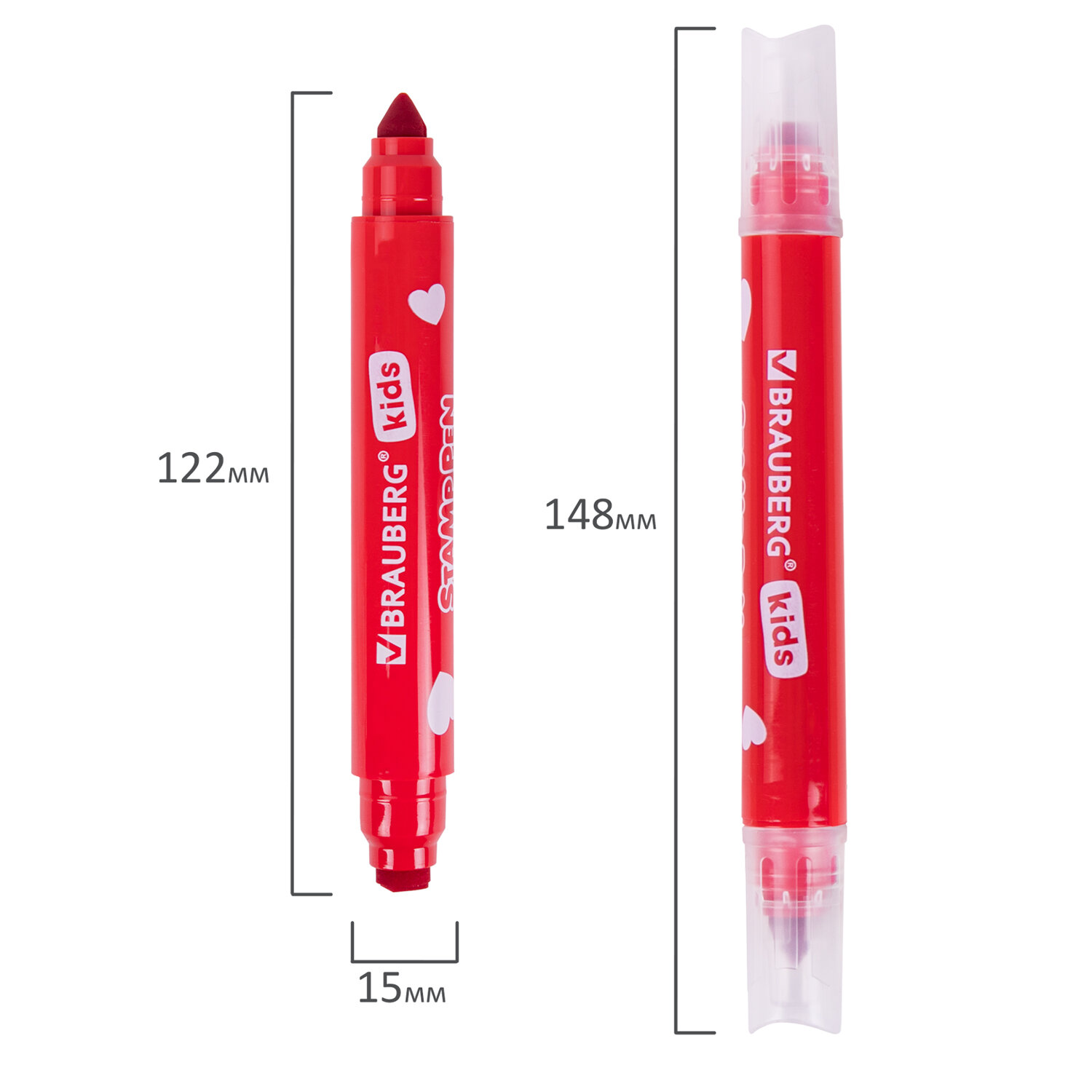 Фломастеры-штампы двусторонние "FUNNY STAMPS", 8 цветов, BRAUBERG KIDS, картонная коробка с европодв