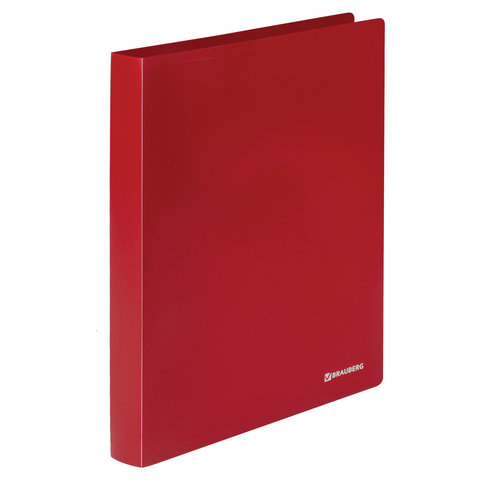 Папка на 2 кольцах BRAUBERG "Office", 32 мм, красная, до 250 листов, 0,5 мм, 227500