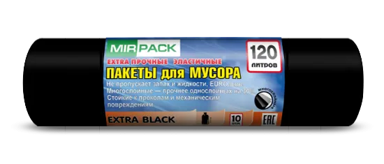 Мешки д/мусора 120л "EXPORT" в рулоне 10 штук, ПВД 50мкм,  70х110см, черные Мешки д/мусора 120л "EXPORT" в рулоне 10 штук, ПВД 50мкм,  70х110см, черные