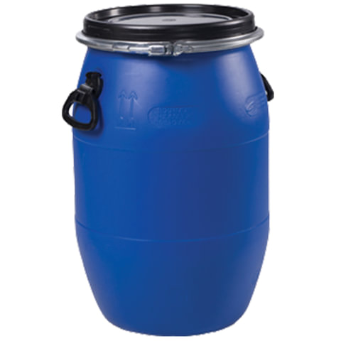 Бочка 65 л, OpenTop, полиэтилен (ПЭНД), крышка с хомутом, диаметр 323 мм, для пищевых и химических п