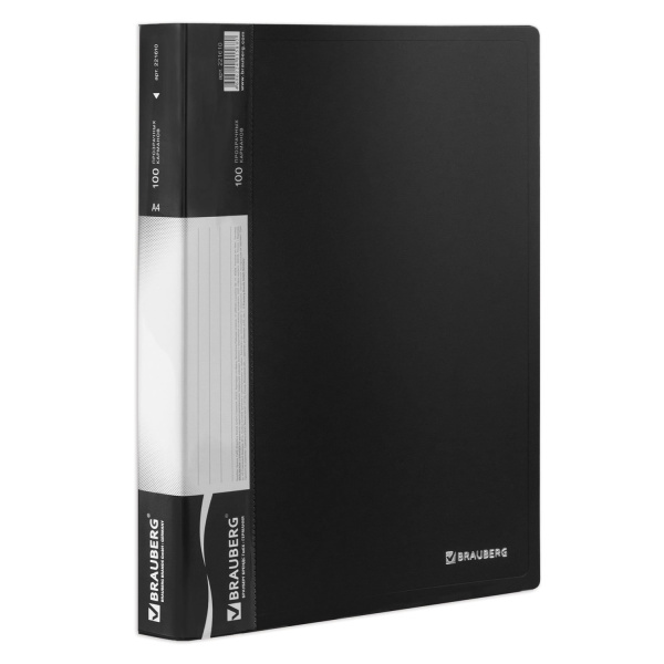 Папка 100 вклад. BRAUBERG "Стандарт" черная, 0,9мм Папка 100 вклад. BRAUBERG "Стандарт" черная, 0,9мм
