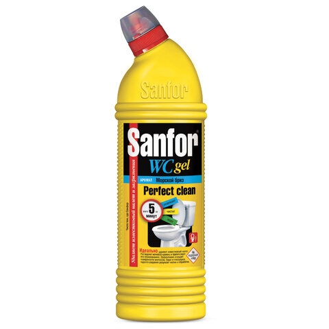 Средство для уборки туалета SANFOR 750мл WC gel (Санфор гель) "Морской Бриз", ш/к 02764 Средство для уборки туалета SANFOR 750мл WC gel (Санфор гель) "Морской Бриз", ш/к 02764