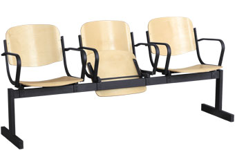 Блок стульев 3х местн. откид.с подлокотниками 1800х560х460/800 фанера