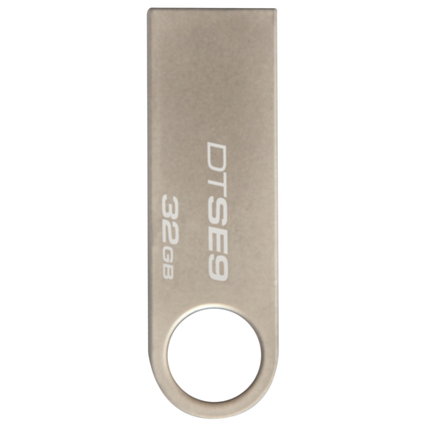 Флэш-диск 32 GB, KINGSTON DataTraveler SE9, USB 2.0, металлический корпус, серебристый, DTSE9H/32GB 