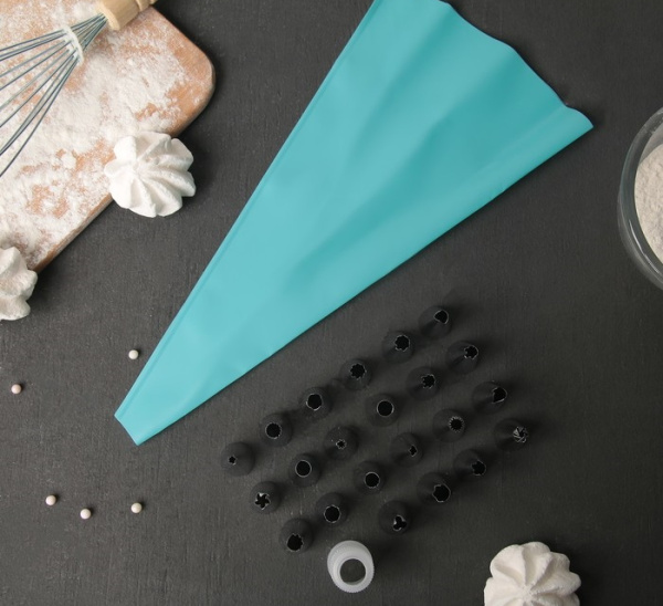 Набор кондитерский 26 предметов: мешок, адаптер, насадка 24 шт 3,2х2 см