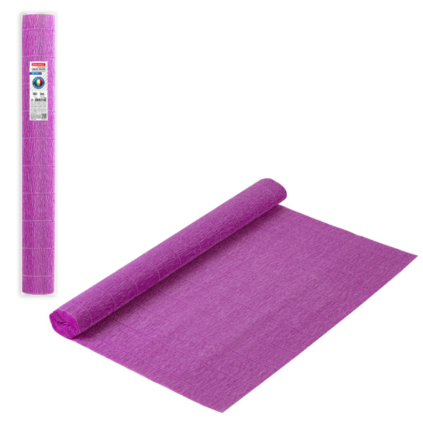 Бумага гофрированная/креповая (ИТАЛИЯ) 180 г/м2, 50х250см, орхидея (590), BRAUBERG FIORE, 112646