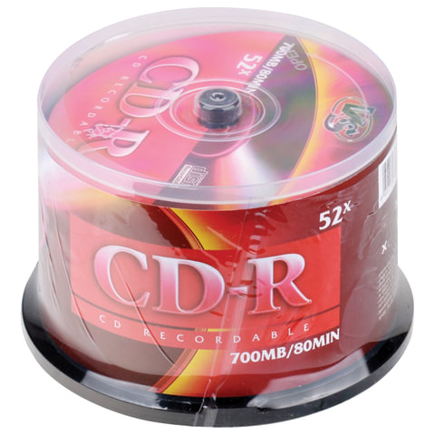 Диски CD-R VS, 700 Mb, 52x, Cake Box