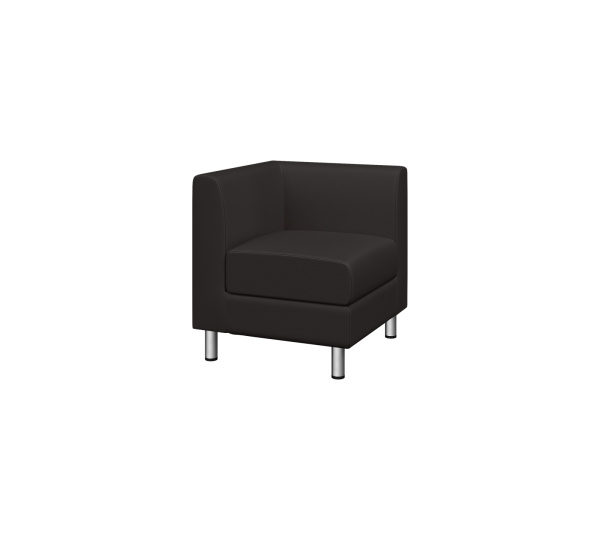 Модуль уговой левый Домино 660х660х710мм Экотекс, Артикул 3029 шоколадный (кожзам)