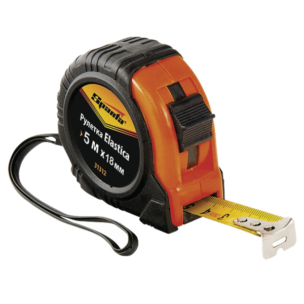 Рулетка измерительная 5,0 м х 18 мм, SPARTA "Elastica", обрезиненный корпус, 31312 