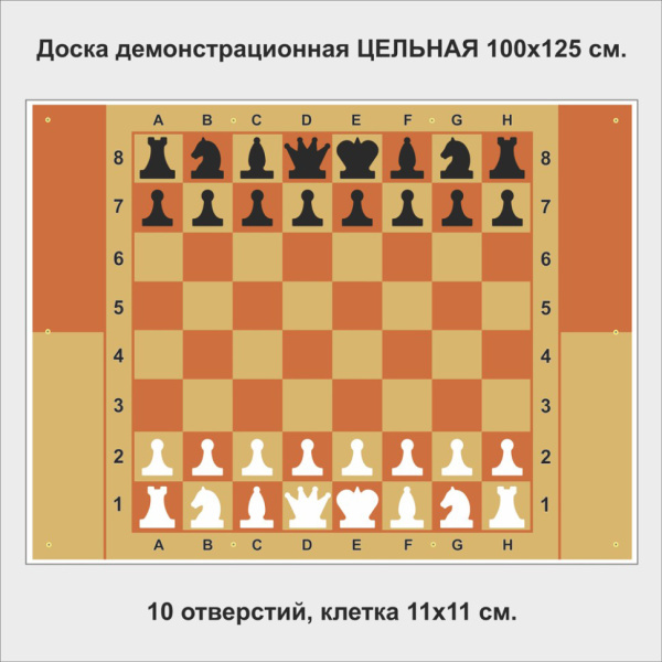 Доска демонстрационная ЦЕЛЬНАЯ 100x125 см с фигурами
