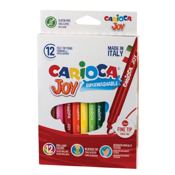 Фломастеры CARIOCA JOY 12 цв., вент.колпачок, картон.коробка,  Фломастеры CARIOCA JOY 12 цв., вент.колпачок, картон.коробка,