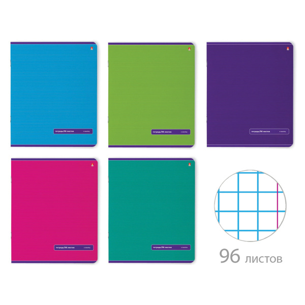 Тетрадь 96л. клетка АЛЬТ, обложка картон, "Классика" (5 видов), 7-96-012/1