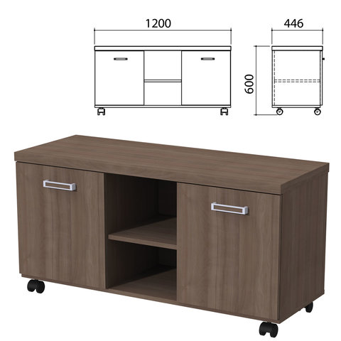 Тумба-креденция "Приоритет", 1200х446х600 мм, 2 двери, лагос, (КОМПЛЕКТ) 