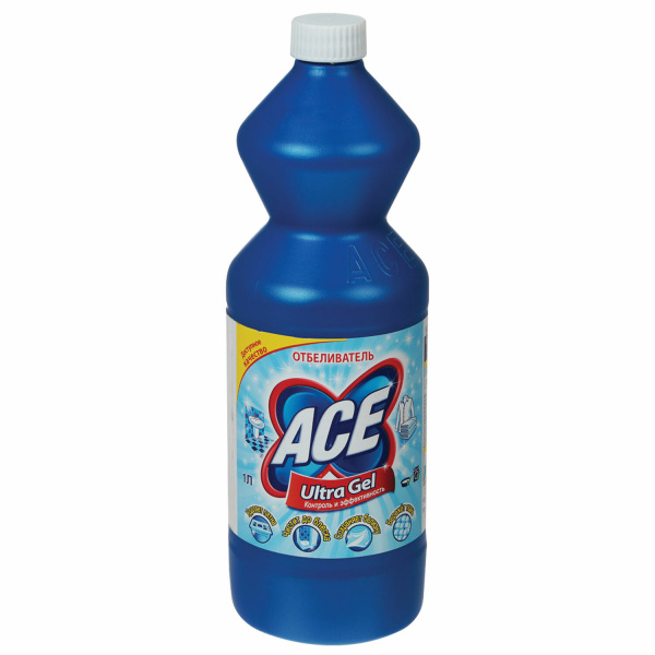 Средство для отбеливания и чистки тканей 1л ACE для белой ткани, гель, ш/к 22423 Средство для отбеливания и чистки тканей 1л ACE для белой ткани, гель, ш/к 22423