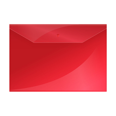 Папка-конверт на кнопке OfficeSpace, А4, 150мкм, красная