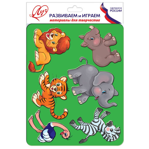 Трафарет-раскраска ЛУЧ "Веселые зверята", 10С530-08