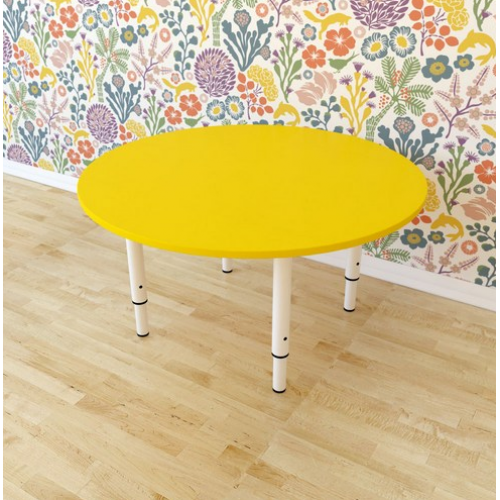 Стол круглый столешница ЛДСП (цветн.), группа с 0 по 3. Размеры: 800*800мм. ЖЕЛТЫЙ