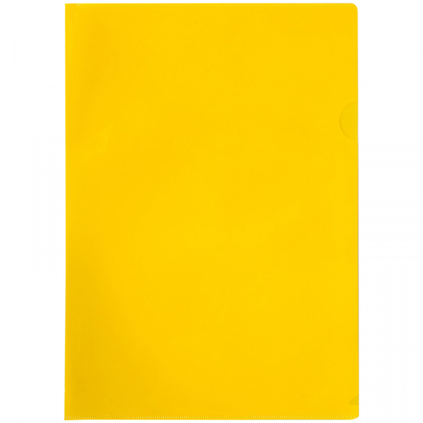 Папка-уголок OfficeSpace, A4, 100мкм, прозрачная желтая