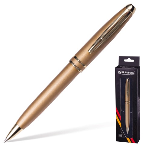 Ручка шариковая BRAUBERG бизнес-класса "Oceanic Gold", корпус золот., золот. детали, 140722, синяя