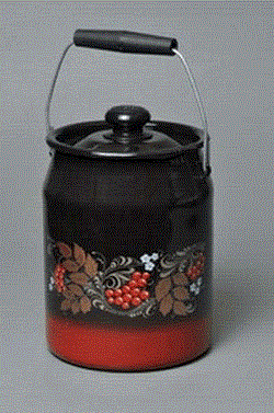 Бидон эмал.3,0л декор с пластм.кнопкой С0612.3