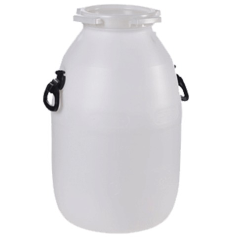 Бочка-бидон 51л (51дм3), навесн. ручки, винтовая крышка, диам. 192мм, для пищевых и химич продуктов