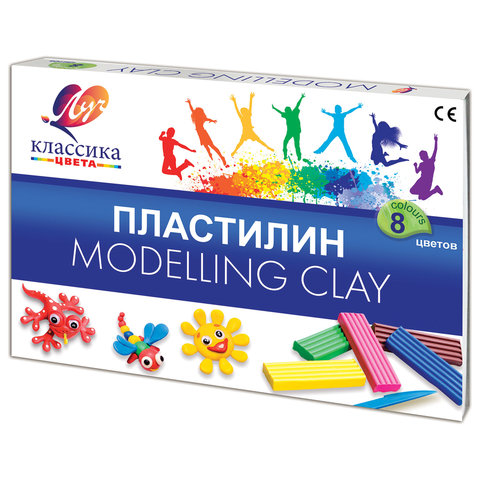 Пластилин ЛУЧ "Классика", 8 цв., 160 г, со стеком, 12С867-08 Пластилин ЛУЧ "Классика", 8 цв., 160 г, со стеком, 12С867-08