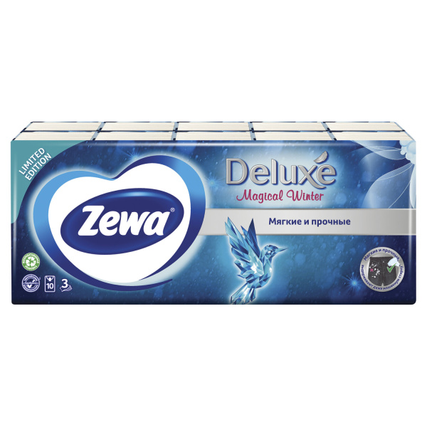 Платки носовые ZEWA Delux, 3-х сл., 10шт. х (СПАЙКА 10 пач.), 51174, шк/ 68002 Платки носовые ZEWA Delux, 3-х сл., 10шт. х (СПАЙКА 10 пач.), 51174, шк/ 68002