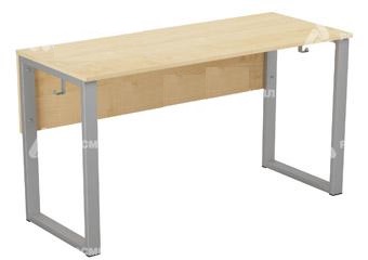 Стол ученический 2-местный на квадратном каркасе, экран ЛДСП клен, м/к серый