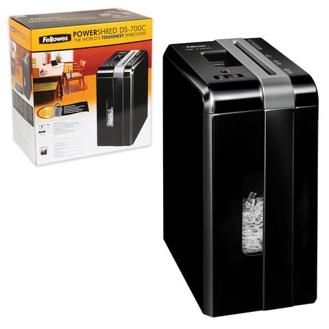 Уничтожитель FELLOWES DS-700С, для групп 1 чел.,фрагменты 4*46мм, перераб. скобы,скрепки, FS-3403201