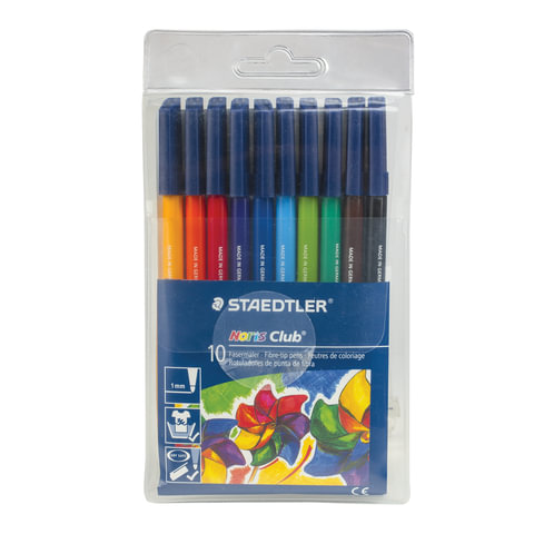 Фломастеры STAEDTLER (Германия) "Noris Club", 10 цветов, 326WP10 Фломастеры STAEDTLER (Германия) "Noris Club", 10 цветов, 326WP10