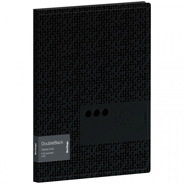 Папка с 40 вкл Berlingo "DoubleBlack", 24мм, 600мкм, черная, с внутр. карманом, с рисун DB4_20701
