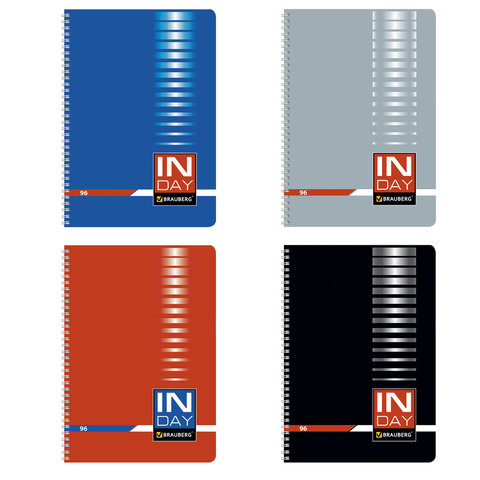 Тетрадь А4 96л. клетка на спирали BRAUBERG, офсет, обложка картон, "INDEX"