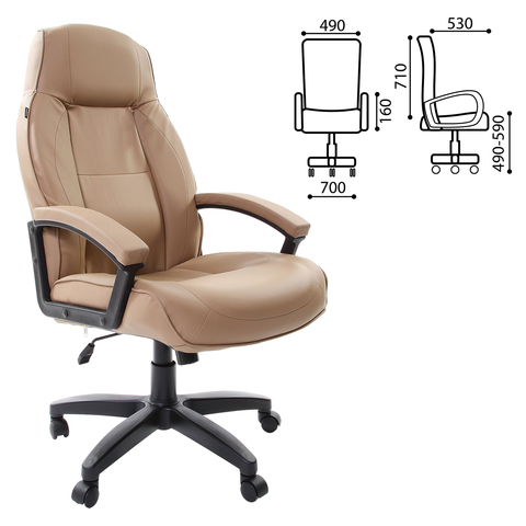 Кресло офисное BRABIX Formula EX-537, экокожа, песочное