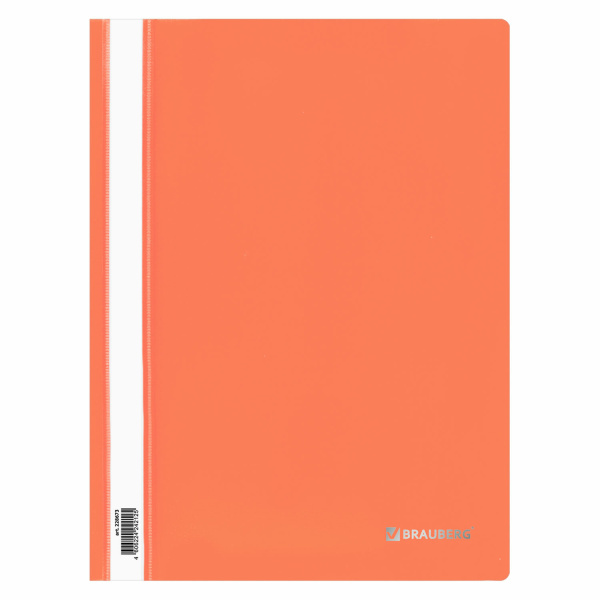 Папка-скоросшиватель пластик. Berlingo, А4, 180мкм, оранжевая с прозр. верхом