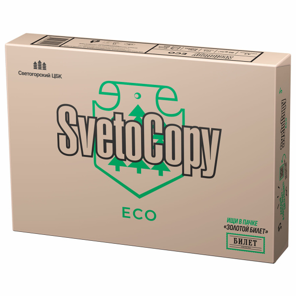Бумага А4 SVETO COPY ECO 80 г/м, 500 л. класс "С", Светогорск, белизна 60%, Россия Бумага А4 SVETO COPY ECO 80 г/м, 500 л. класс "С", Светогорск, белизна 60%, Россия