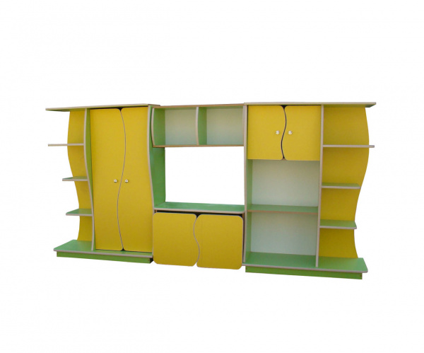 Стенка - стеллаж "Симфония", ЛДСП, 2840*420*1400 мм