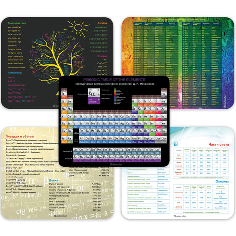 Коврик для мыши DEFENDER School, 240x190x0,4 мм, полипропилен на клейк. осн, 50305
