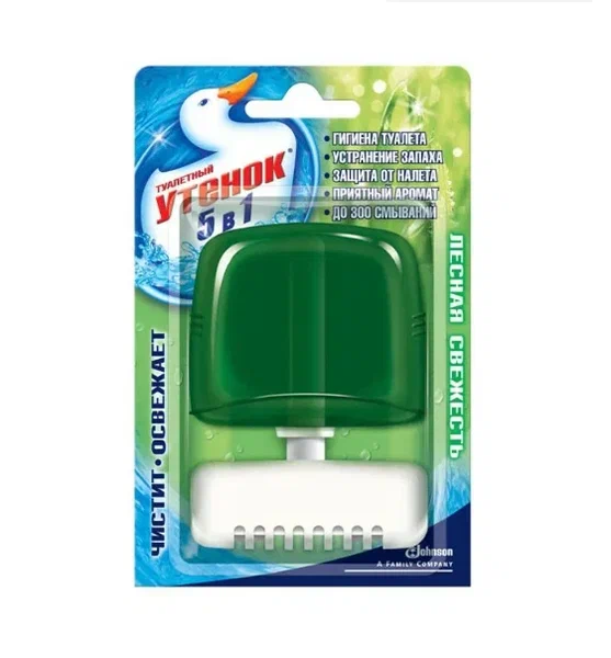 Освежитель WC (для туалета) жидкий 55 мл, ТУАЛЕТНЫЙ УТЕНОК "Лесная свежесть", сменный блок, к диспен