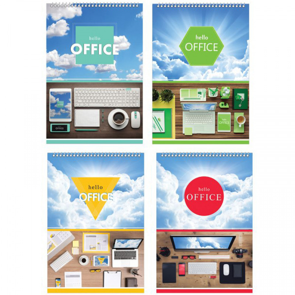 Блокнот А6 60л. на гребне BG "Hello office"