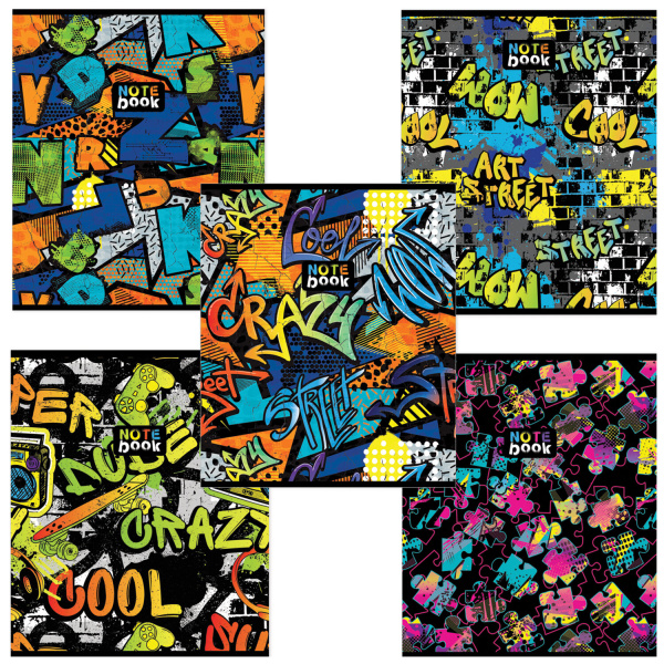 Тетрадь 48л. клетка ПЗБМ, скоба, выборочный TWIN лак, Сити-Арт (5 видов), 028992