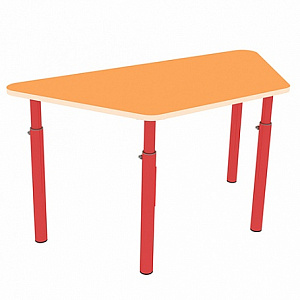 Стол трапециевидный, регулируемый с закругл. угл. (клен, м/к красный), М612 РЗ