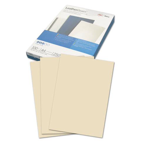 Обложки д/переплета GBC(ДжиБиСи) LeatherGrain (тисн.под кожу) набор100шт,A4,карт,слон.кость,CE040065