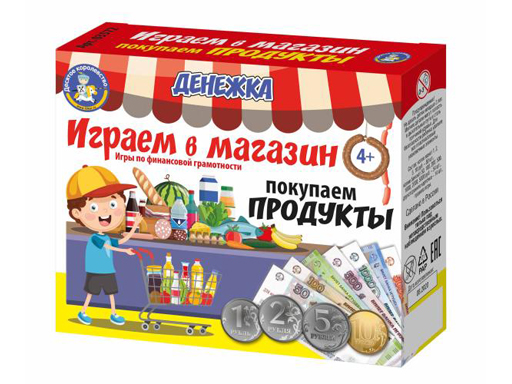 Игра настольная "Денежка. Играем в магазин. Покупаем продукты"  03572