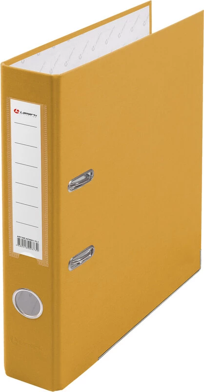 Папка-регистратор Lamark PP 50мм желтая, металл.окантока, карман, собранная