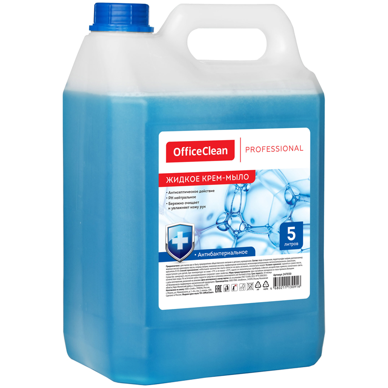 Мыло-крем жидкое 5л OfficeClean "Professional" антибактериальное, нейтральное, канистра Мыло-крем жидкое 5л OfficeClean "Professional" антибактериальное, нейтральное, канистра