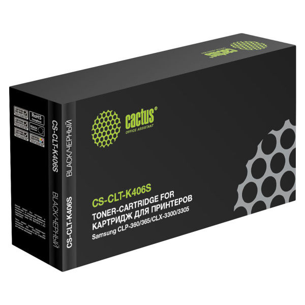 Картридж лазерный CACTUS (CS-CLT-K406S) для SAMSUNG CLP-365/365W, черный, ресурс 1500 стр. Картридж лазерный CACTUS (CS-CLT-K406S) для SAMSUNG CLP-365/365W, черный, ресурс 1500 стр.