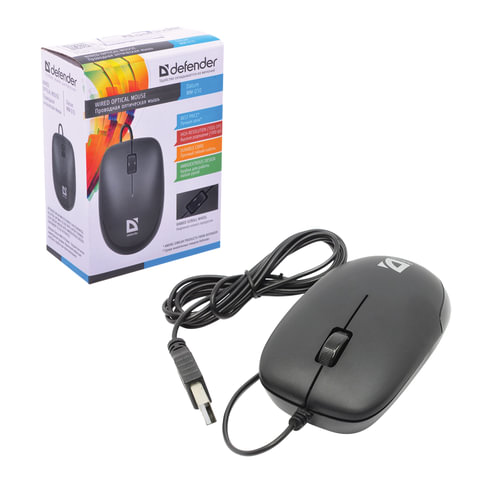 Мышь проводная оптическая DEFENDER Datum MM-010, USB, 3 кнопки, черн., 52010