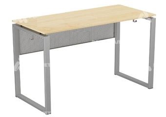 Стол на каркасе "Квадрат", экран перф, с балками, ЛДСП клен, м/к серый