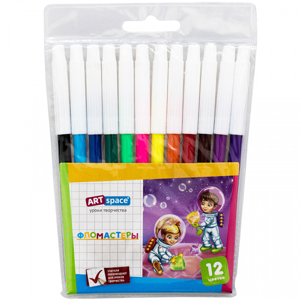 Фломастеры "Космонавты", 12цв., ПВХ европодвес